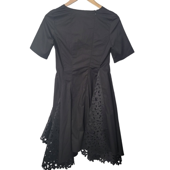 Paskal Black Short Sleeve Dress with Laser Cut Details NWT - Picture 3 of 14